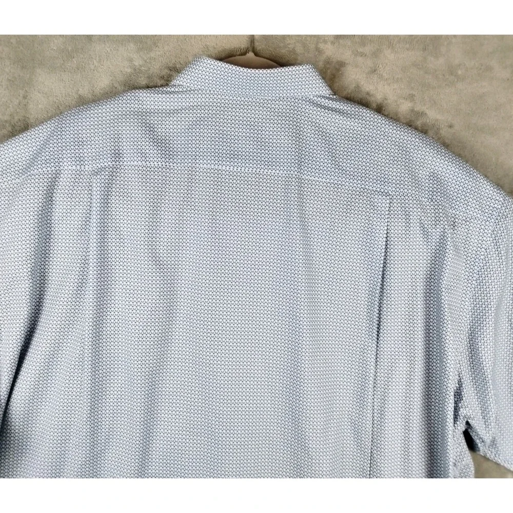 ETON Classic Fit Dress Shirt Blue Geometric Mens 3XL(19 48) Button Long Sleeve